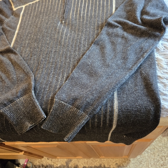 Trend by F/X Fusion Zip Cable Mock Sweater Size Large - Picture 10 of 16